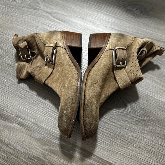 Donald J Pliner Willow Mid-Calf Leather Suede Taupe Boots Size 8.5 - Picture 3 of 8